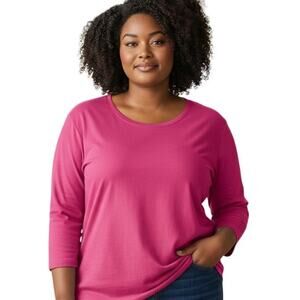 Lot of 2 White Stag Tops XL 💖 Fuchsia Pink & Turquoise Blue🩵Casual Cotton